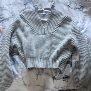 garage knitted quarter zip